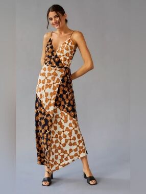 MINKPINK Nour Wrap Maxi Dress in Black & Cream